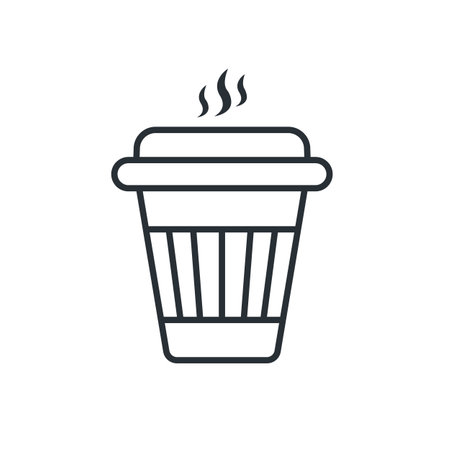 Paper Coffee cup, hot coffee line icon. isolated vector illustrationのイラスト素材