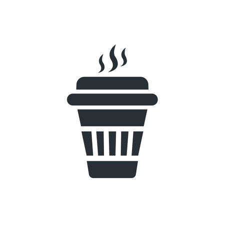 Paper Coffee cup, hot coffee flat iconのイラスト素材