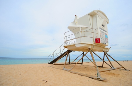Lifeguard station at beach in fort Lauderdaleの写真素材