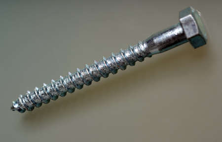 close-up image of screw on plain background