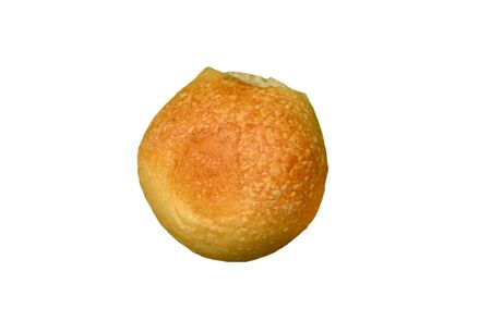 a fresh bread bun isolated on white backgroundの写真素材