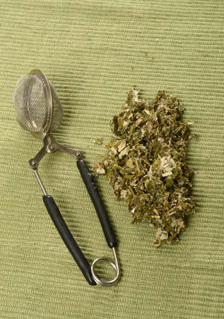 herbal supplement of red raspberry leaf tea used for pregnancyの写真素材