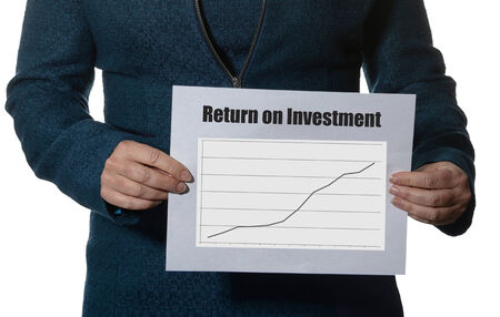 ROI or Return on investment business concept