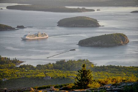 Cruise ship in acadia national park in maine