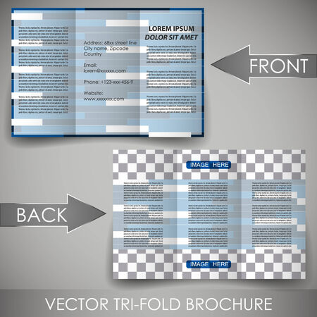 Business three fold flyer template or corporate brochureのイラスト素材