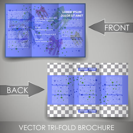 Business three fold flyer template or corporate brochureのイラスト素材