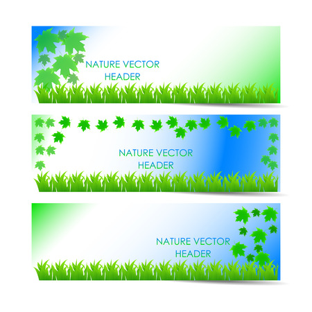 Web header with precise dimensions, set of vector banners のイラスト素材