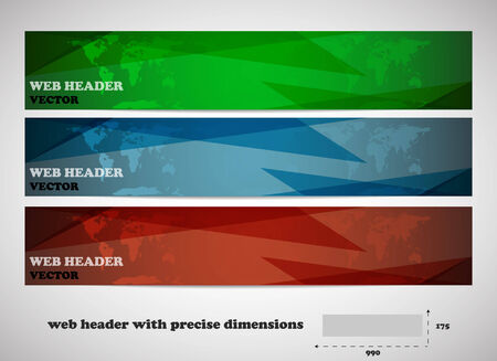 Web header with precise dimensions, set of vector banners のイラスト素材