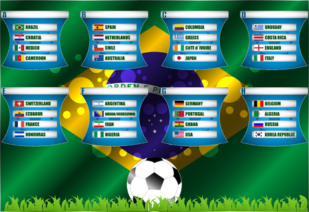 Soccer background, Brazil 2014 group stageのイラスト素材