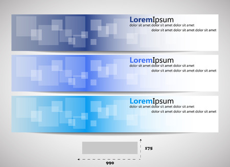 Web header with precise dimensions, set of vector banners のイラスト素材