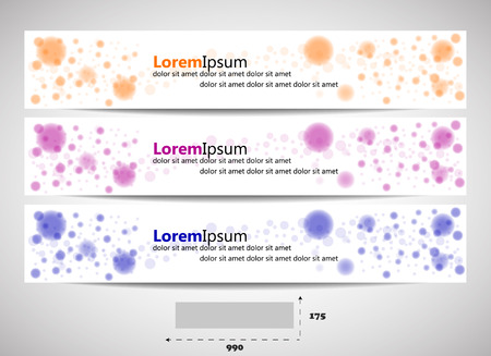 Web header with precise dimensions, set of vector banners のイラスト素材