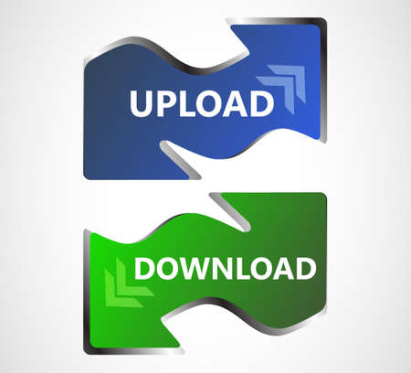 Download and upload vector web icons, buttonsのイラスト素材