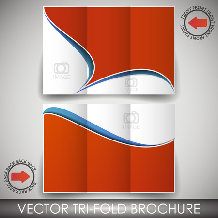 Tri-fold business store brochure templateのイラスト素材