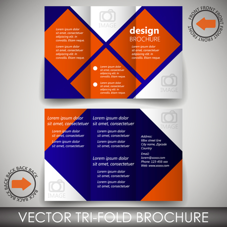 Tri-fold corporate business store brochure templateのイラスト素材