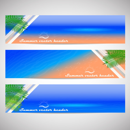 Web headers or banners with summer holiday themeのイラスト素材