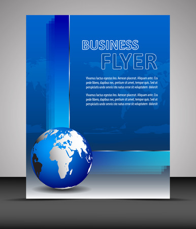 Vector brochure template with globe, cover designのイラスト素材
