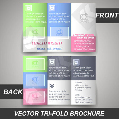 Tri fold corporate business store brochure, cover design, templateのイラスト素材