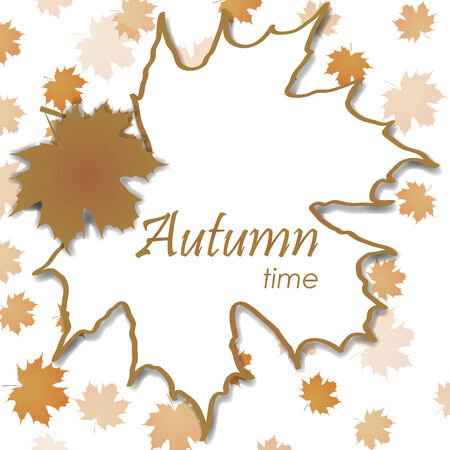 Autumn background, illustration with leavesのイラスト素材