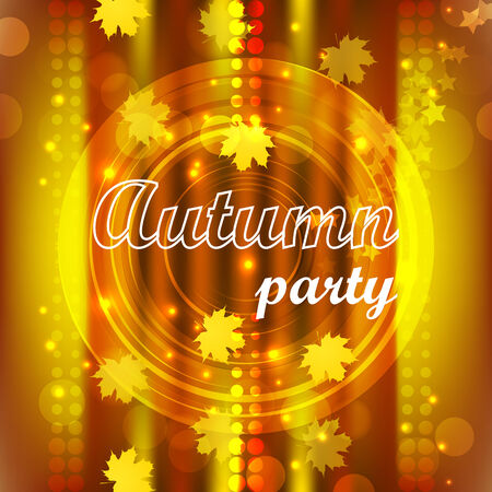 Autumn party flyer design, background or posterのイラスト素材