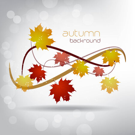 Autumn vector background with colored leavesのイラスト素材