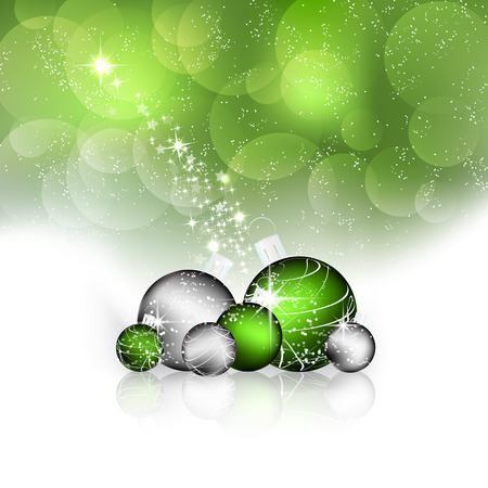 Christmas background with christmas balls, snowflakes and decoration, vector illustrationのイラスト素材