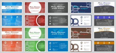 Business card set, creative corporate visiting cardsのイラスト素材