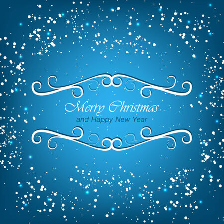 Christmas greeting card with snowflakes for happy holiday, vector illustrationのイラスト素材