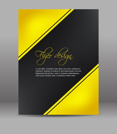 Flyer or cover design, dark background with yellow patternのイラスト素材