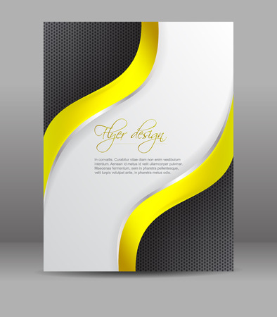 Flyer or cover design, dark background with yellow patternのイラスト素材