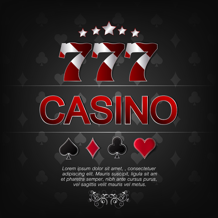Casino vector illustration for poster on a dark backgroundのイラスト素材