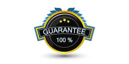 Golden guarantee badge, vector emblem and labelのイラスト素材