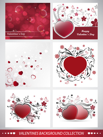 Collection of valentines day vector backgroundのイラスト素材