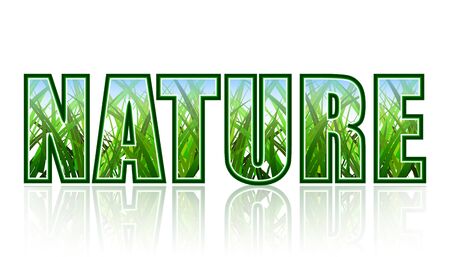Nature title with green grass patternのイラスト素材