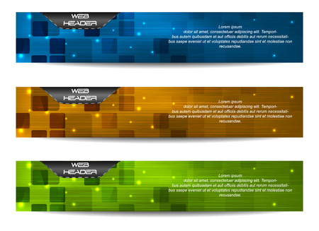 Web header, set of vector banner. Design with precise dimension.のイラスト素材