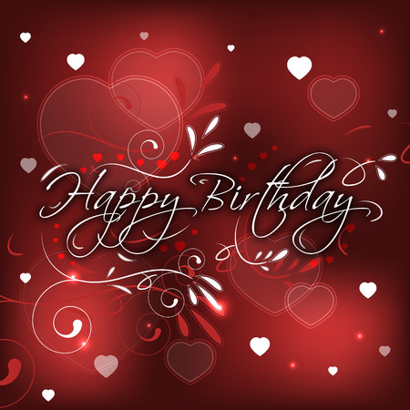 Birthday greeting card with hearts and glitter floral pattern vector illustrationのイラスト素材