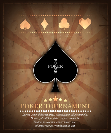 Poker tournament vector background in retro style. Design 2のイラスト素材