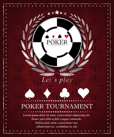 Poker tournament or background for presentation in retro style and place for your contentのイラスト素材