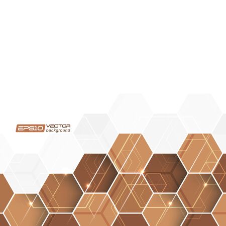 Abstract hexagonal background with shining lines design with place for your content or creative editingのイラスト素材