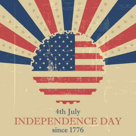 Independence Day vector illustration in retro styleのイラスト素材