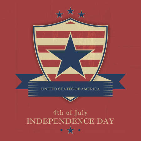 Independence Day vector illustration in retro styleのイラスト素材