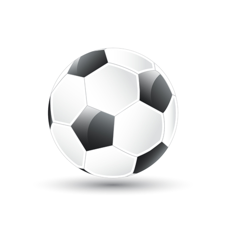 Soccer ball with shadow on a white background, vector illustrationのイラスト素材