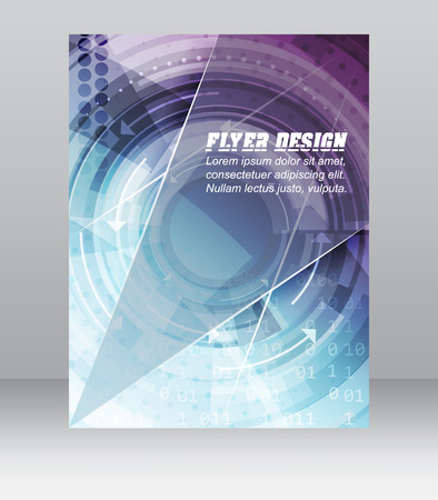 Abstract business flyer template with technological pattern, magazine, cover design or corporate banner. Can be used for print, presentation or publishing.のイラスト素材