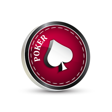 Red poker vector icon isolated on a white background, 3d symbol with perspectiveのイラスト素材