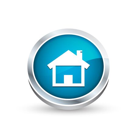 House vector icon, button in blue colorのイラスト素材