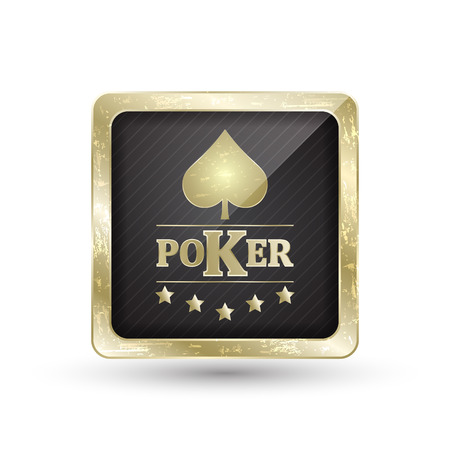 Golden poker icon with card symbol for your creative use of the different banners, posters and billboardsのイラスト素材
