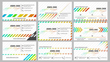 Creative business card template vector collection for your companies or individual presentation. Vector illustration.のイラスト素材