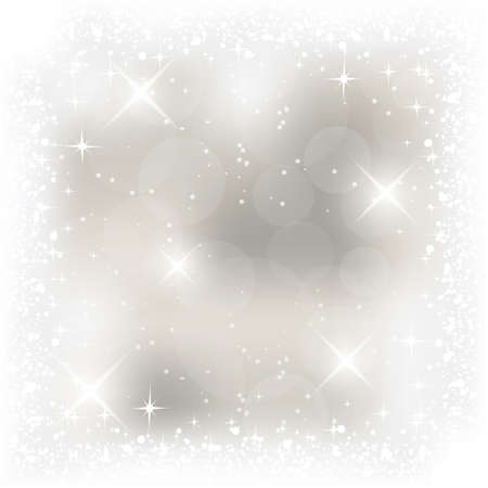 Abstract vector Christmas card with shiny effect, stars and snowfall.のイラスト素材