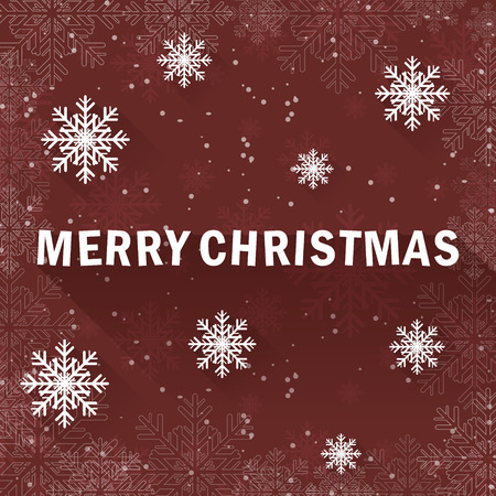 Christmas greeting card with snowflakes. Flat design. Vector illustration.のイラスト素材