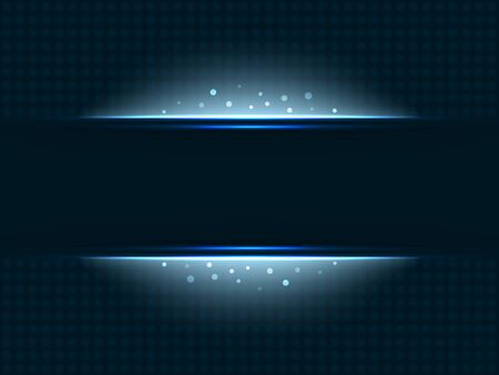 Vector abstract dark blue background with place for your content or creative editing. Glowing lines and glitter.のイラスト素材
