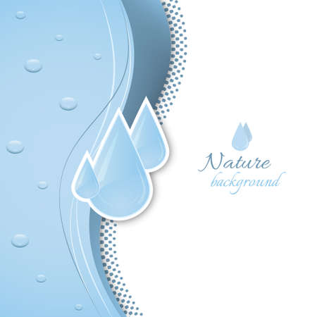 Natural vector background with water drops, halftone effect and place for your content.のイラスト素材